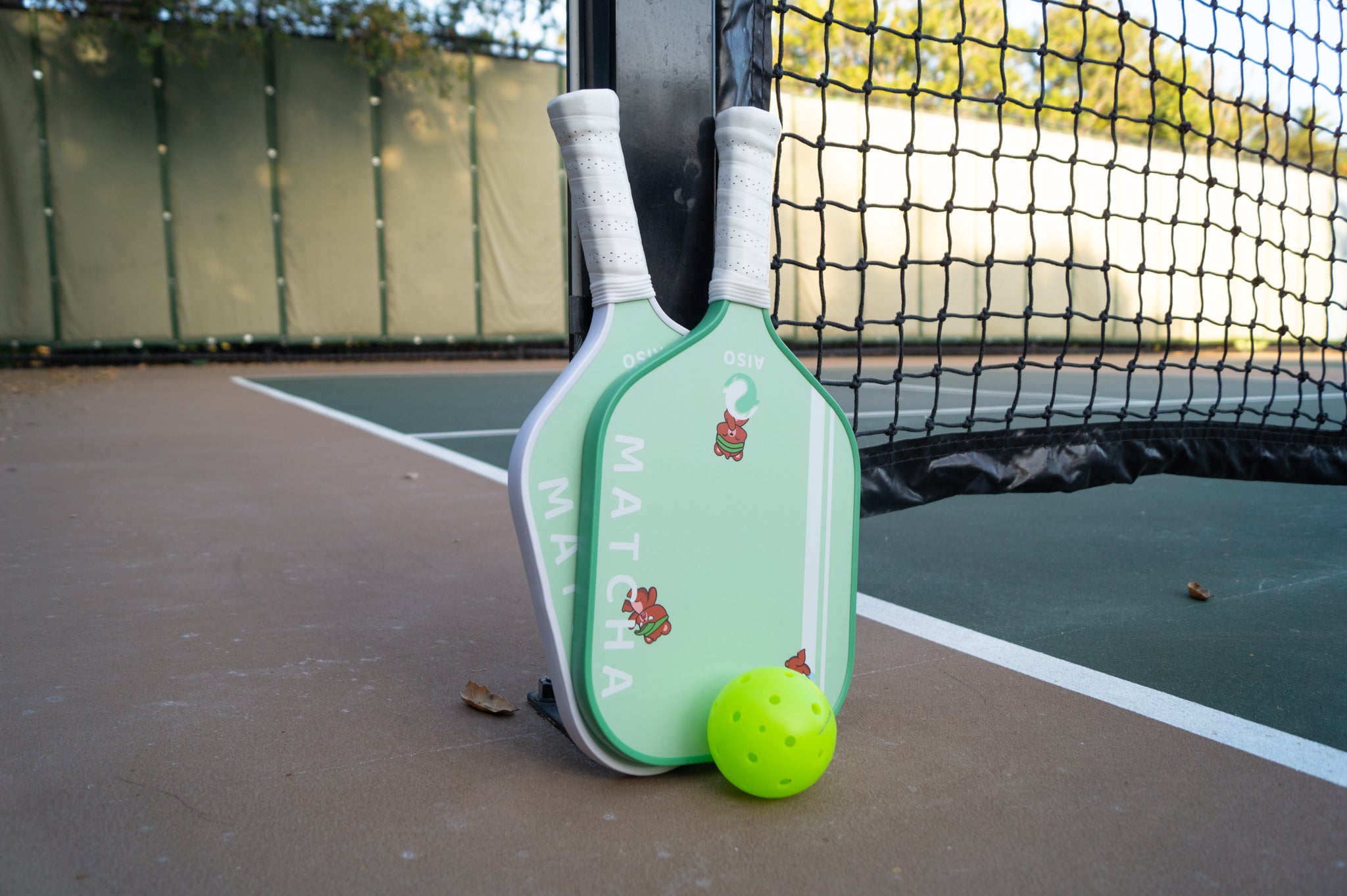 Aiso Matcha Beginner Pickleball Paddles Dual Set with Bag and